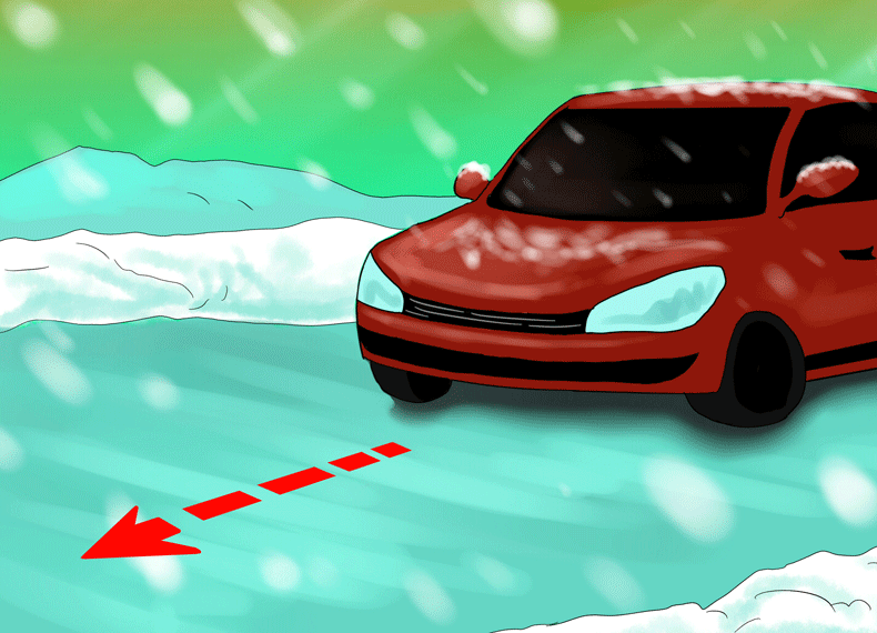 فاصله بین ماشین ها در جاده یخی