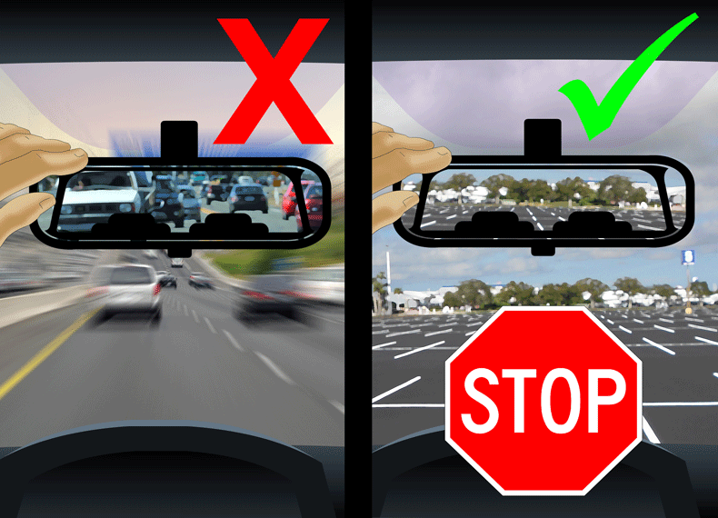 تنظیم آینه در حین رانندگی ممنوع