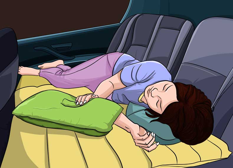 خوابیدن راحت در ماشین
